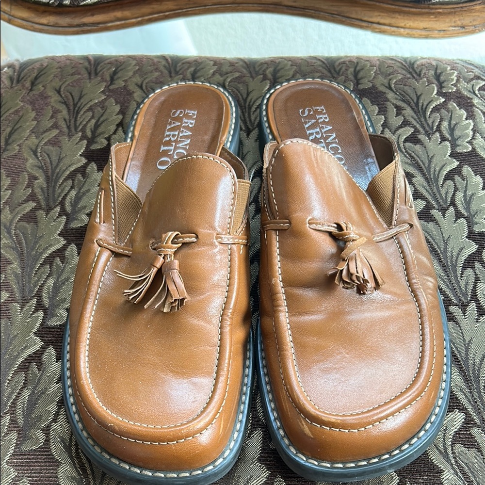 Franco Sarto Brown Leather Loafers
